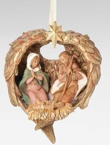Roman Fontanini Holy Family in Wings Ornament