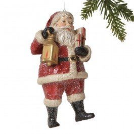 Lantern Santa Ornament