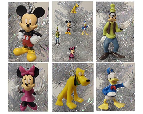 Mickey Mouse Clubhouse 5 Piece MINI Holiday Christmas Ornament Set Featuring Mickey Mouse, Minnie Mouse, Pluto, Donald Duck and Goofy – Shatterproof Ornaments Range from 1.5″ to 3″ Tall – Perfect for Office Desk Tree or Kids Tree