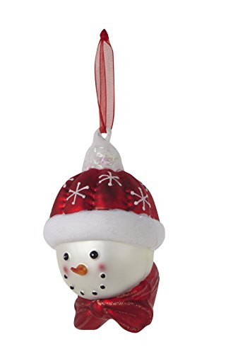 Sage & Co. XAO11945RW Glass Snowman Head Ornament
