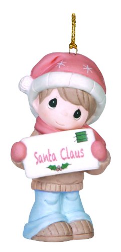 Precious Moments Company Boy with Letter for Santa Ornament