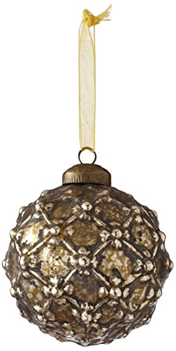 Sage & Co. XAO16733GD 4″ Ornate Glass Ball Ornament