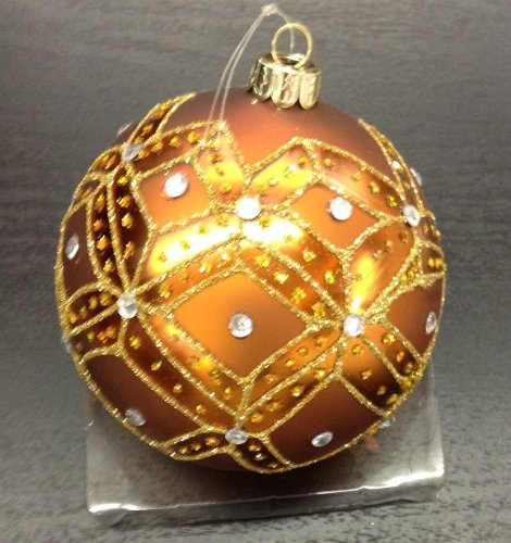 Jim Marvin Collection Glass Christmas Ball Ornament Bronze