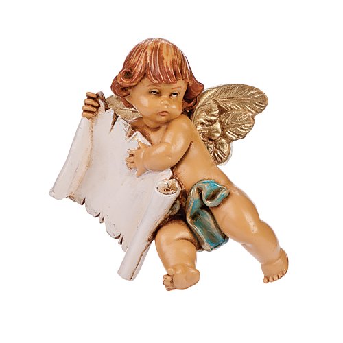 Fontanini 5-Inch Cherub with Scroll Ornament