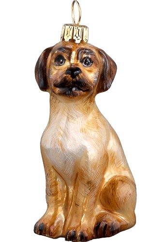 The Pet Set Blown Glass European Dog Ornament by Joy to the World Collectibles – Puggle