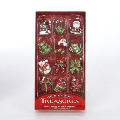 Petite Treasures Resin Holiday Miniature Ornament Set OF 12