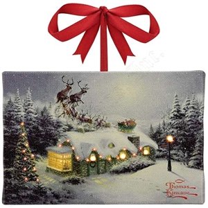 Mr. Christmas Gold Label Thomas Kinkade 4″x6″ Illuminart Ornament – Dash Away All LED Fiber Optic