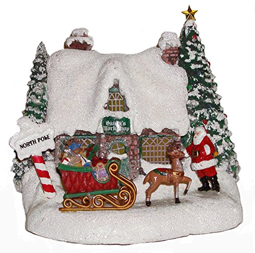 Thomas Kinkade Teleflora 2010 Lighted Christmas Santa’s Workshop