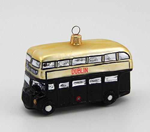 Irish Double Decker Bus-Blown Glass Ornament