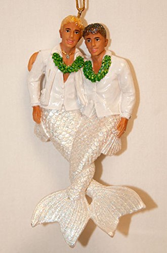 4.5″ December Diamonds “Happy Together” Gay Pride Merman Christmas Ornament #55-90824