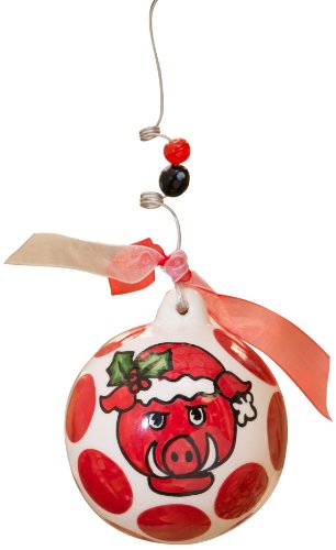 Glory Haus Arkansas Ball Ornament, 4 by 4-Inch