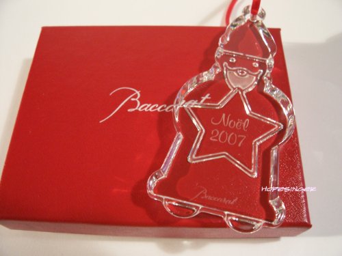 BACCARAT Crystal 2007 SANTA w/ Star Noel Christmas Ornament