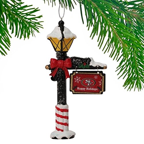 San Francisco 49ers Official NFL 5.7 inch x 3 inch Street Lamp Christmas Ornament