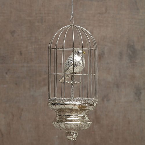 Creativeco-op 7.75″ Mercury Glass Birdcage Christmas Ornament