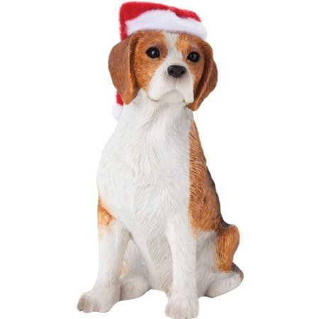 Sandicast Beagle with Santa Hat Christmas Ornament