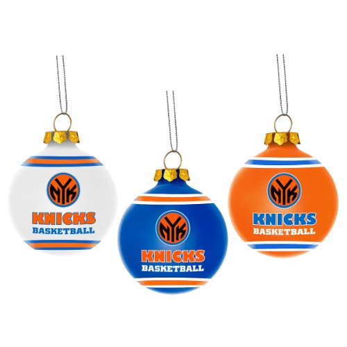 New York Knicks Official NBA 3′ Glass Ball Christmas Ornament 3 Pack by Forever Collectibles