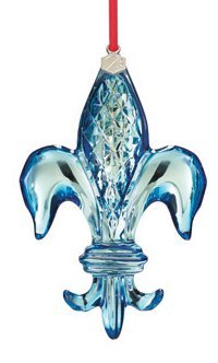 Baccarat #2804707, Fleur De Lys Iced Blue Ornament