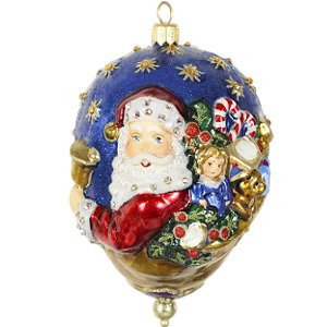 Jay Strongwater Victorian Santa Oval Ornament