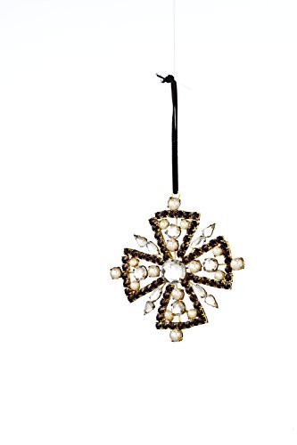 Sage & Co. XAO17053 4.5″ Gem Pearl Cross Ornament