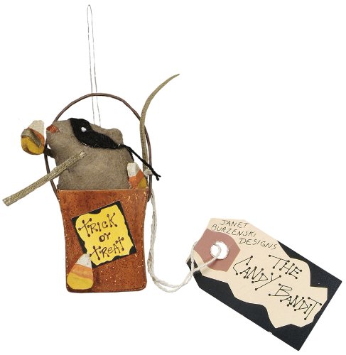 Primitives by Kathy Halloween Candy Bandit Mouse Ornament #18352