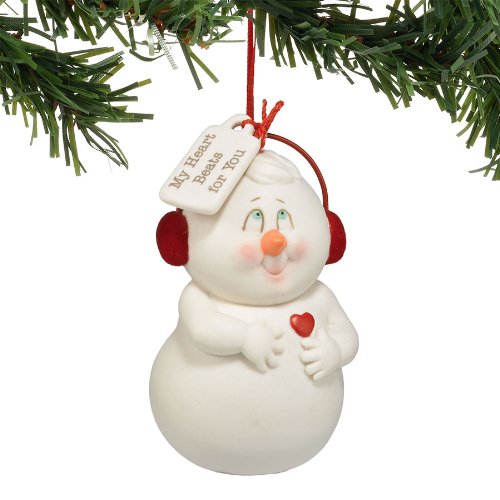 Department 56 Snow Pinions Heart Beats for You Ornament, 3.25-Inch