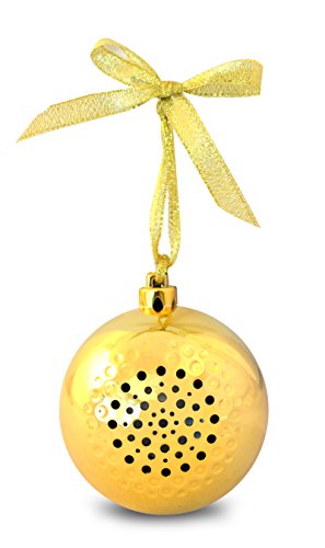 Life Made Tree Tunes Christmas Ornament Bluetooth Speaker for Smartphones – Retail Packaging – Gold