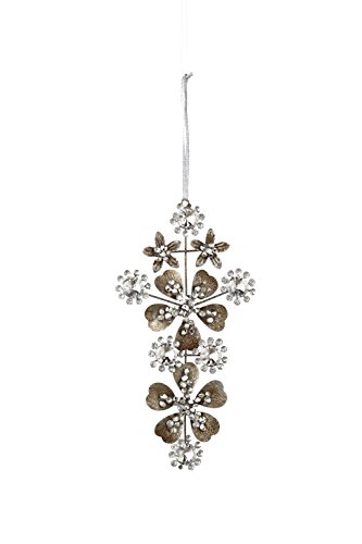 Sage & Co. XAO17300PL Jeweled Tin Arabesque Ornament, 4-Inch