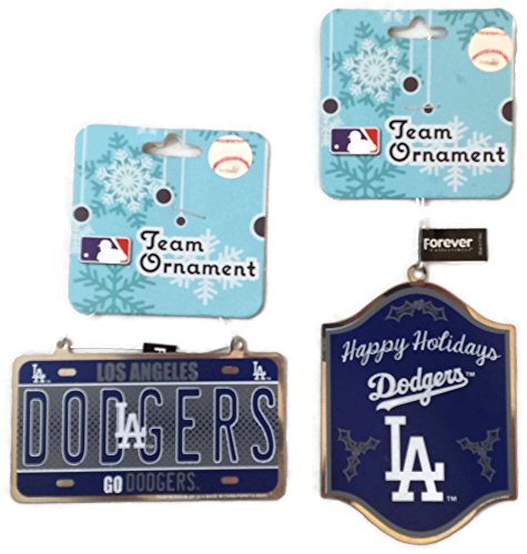 Los Angeles Dodgers Metallic Christmas Tree Ornaments