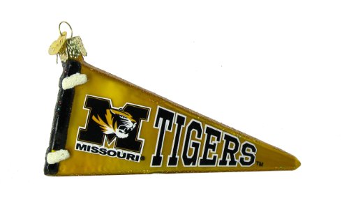NCAA Missouri Tigers Gold Glass Pennant Ornament