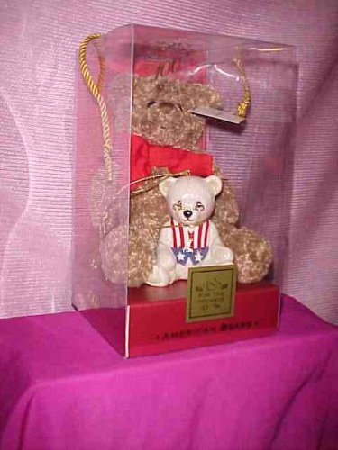 Lenox China 100th Anniversary American Bears Teddy Bear New Plush and Porcelain Ornament