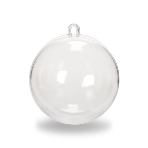 Darice 1105-96 Plastic Ball Ornament, 70mm, Clear , Pack of 12