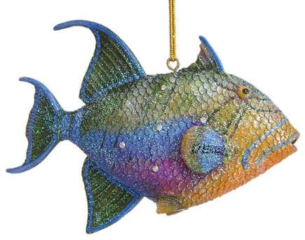 December Diamonds Aquatic Collection Colorful Queen Trigger Fish-Embellished with Rhinestones that Sparkle!Discontinued & will Never be produced again!!!!!