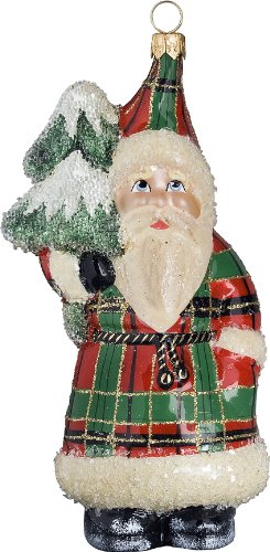 Ino Schaller Scotch Tannenbaum Santa Blown Glass Christmas Ornament by Joy To The World Collectibles