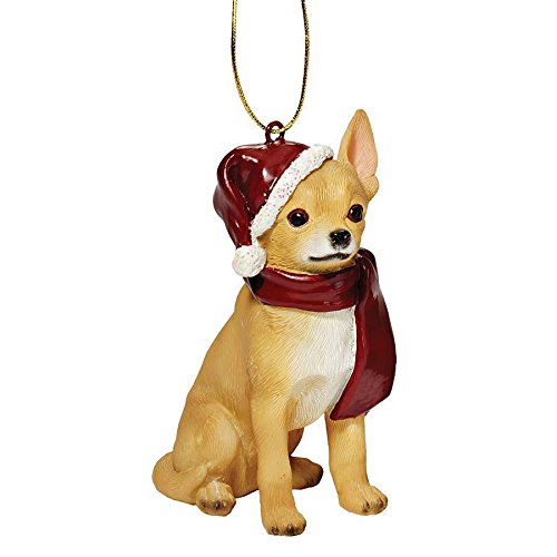 Design Toscano JH576307 Chihuahua Holiday Dog Ornament Sculpture, Full Color