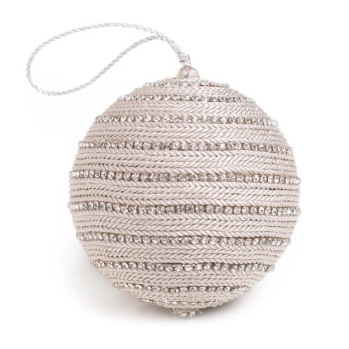 Sage & Co. Rhinestone Ball Silver Christmas Ornament