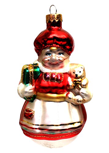 Holiday Lane Molded Glass Mrs. Claus 4″ Christmas Ornament