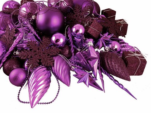 Vickerman 125-Piece Ornament Set, Purple