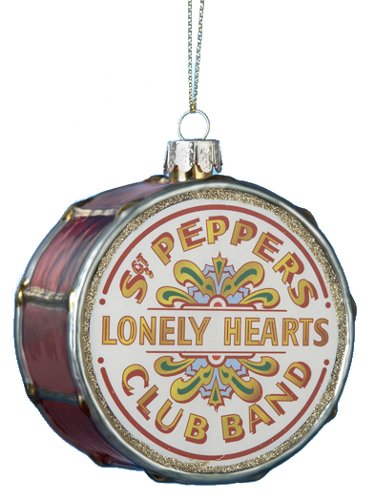 The Beatles Kurt Adler Pepper Drum Glass Ornament