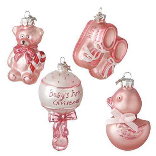 Baby Girl’s First Christmas Ornaments, Boxed Set of 4, Shoes Dated 2014