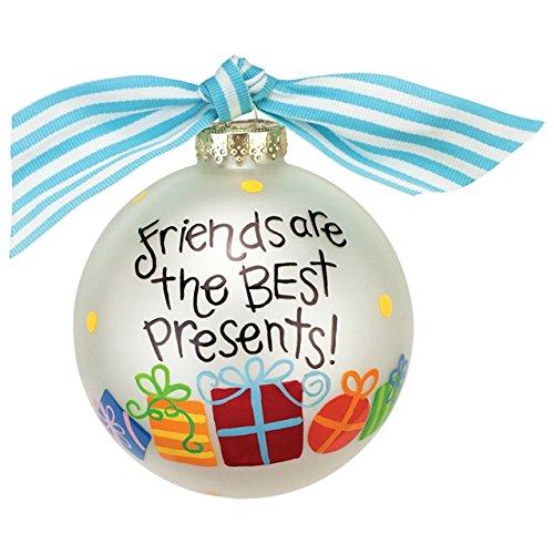 Friends Are the Best Presents Glass Ornament