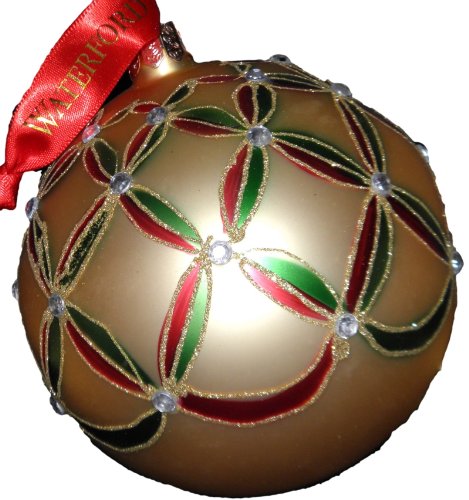 Waterford Holiday Heirlooms Holiday Wedge Ball Ornament 4″ #153744