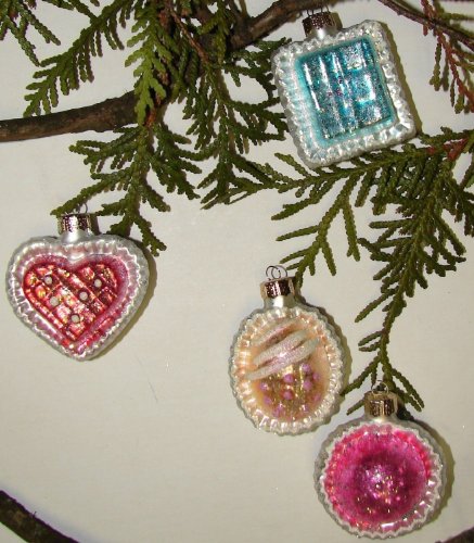 Martha Stewart Collection Mini Molded Glass Set of 4 Petit Four Ornaments