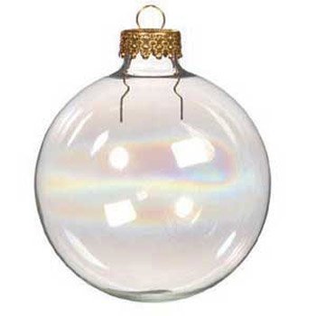 Darice 2610-60 20-Piece Glass Ball Shaped Ornament, Iridescent Glass, 35mm