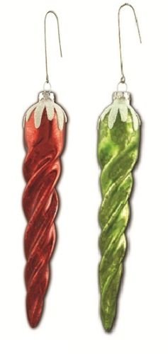 Bethany Lowe Christmas Jolly Icicles Ornament Set of 2 LG0752