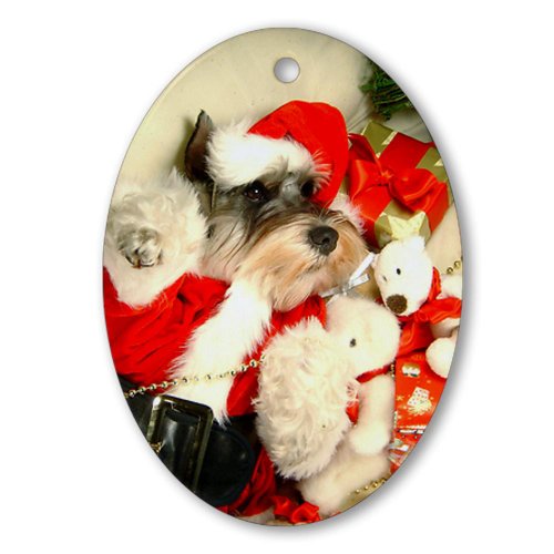 CafePress Mini Schnauzer X’mas Oval Ornament – Standard Multi-color