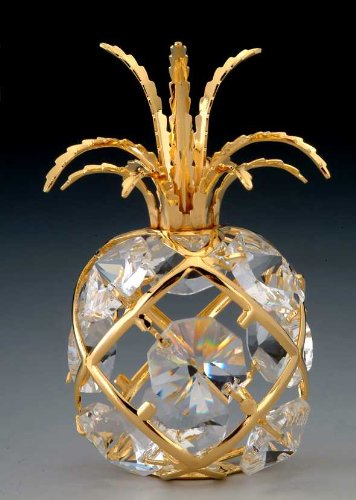 Mini Pineapple Swarovski Crystal 24k Gold Ornament