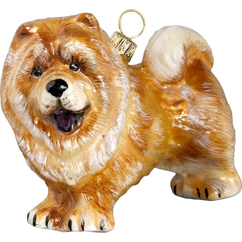 Joy to the World Collectibles European Blown Glass Pet Ornament, Chow Chow