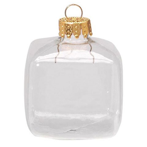 1 3/4″ Glass Cube Ornaments – Pack of 8