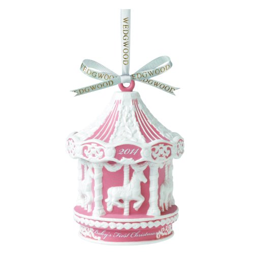 Wedgwood 2014 Baby’s First Carousel Ornament, Pink