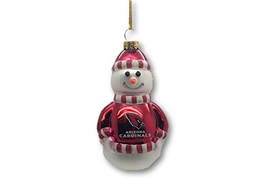 NFL Arizona Cardinals Blown Glass Snowman Christmas Ornament